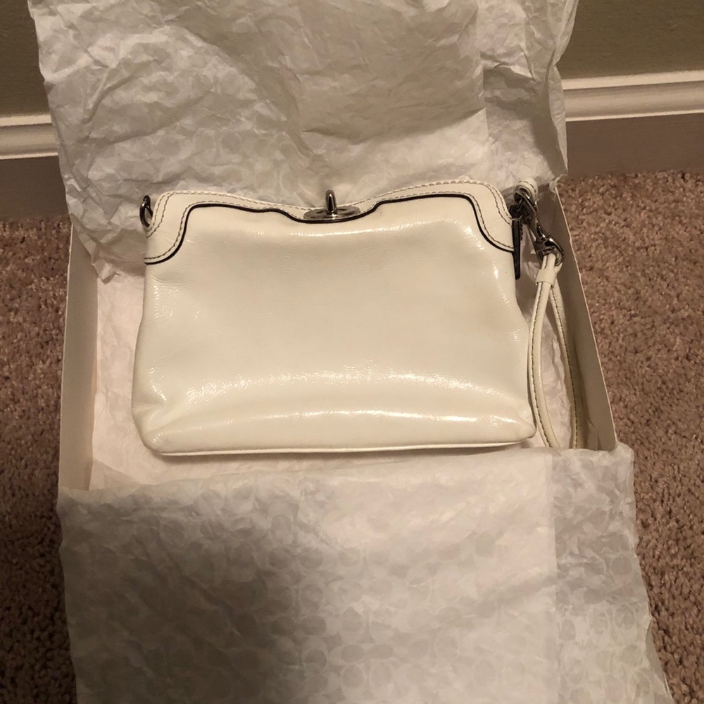 Coach Fold-over Wristlet Bag Purse White